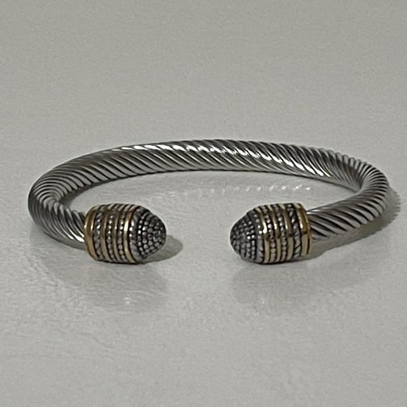 New Twisted Cable Cuff Vintage Stackable Bangle Bracelet - Picture 4 of 5